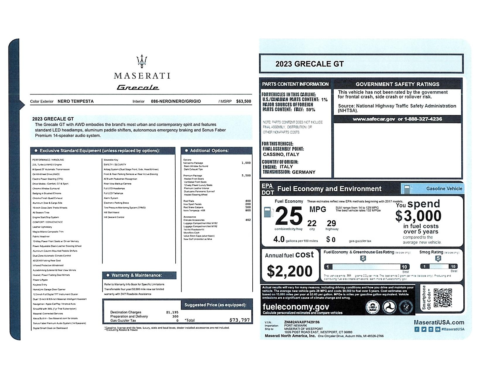 New 2023 Maserati Grecale GT | St. Petersburg, FL