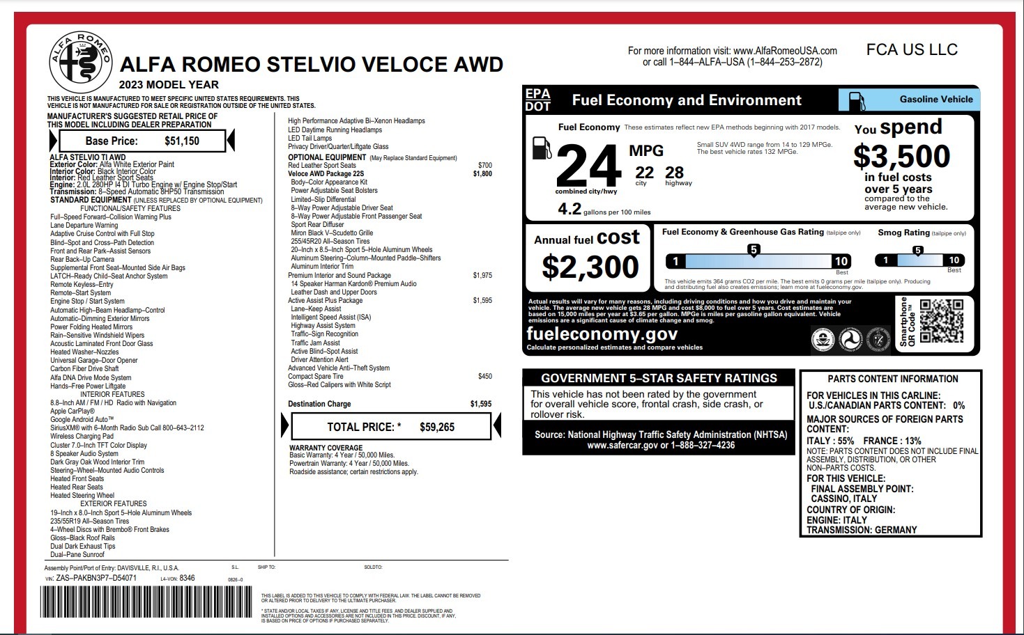 New 2023 Alfa Romeo Stelvio Veloce | St. Petersburg, FL