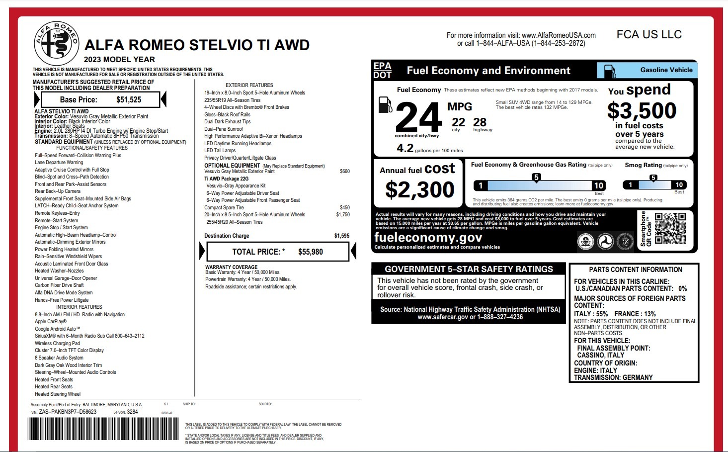 New 2023 Alfa Romeo Stelvio Ti | St. Petersburg, FL