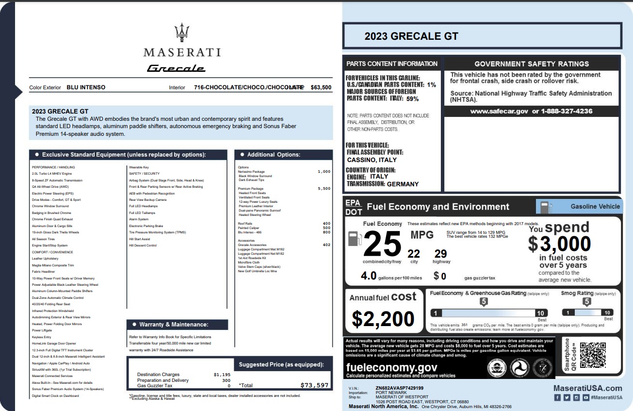 New 2023 Maserati Grecale GT | St. Petersburg, FL