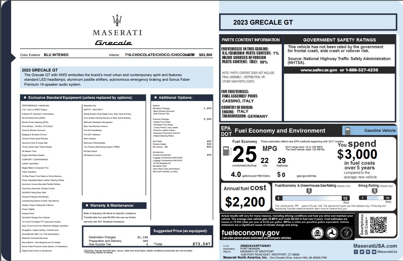 New 2023 Maserati Grecale GT | St. Petersburg, FL