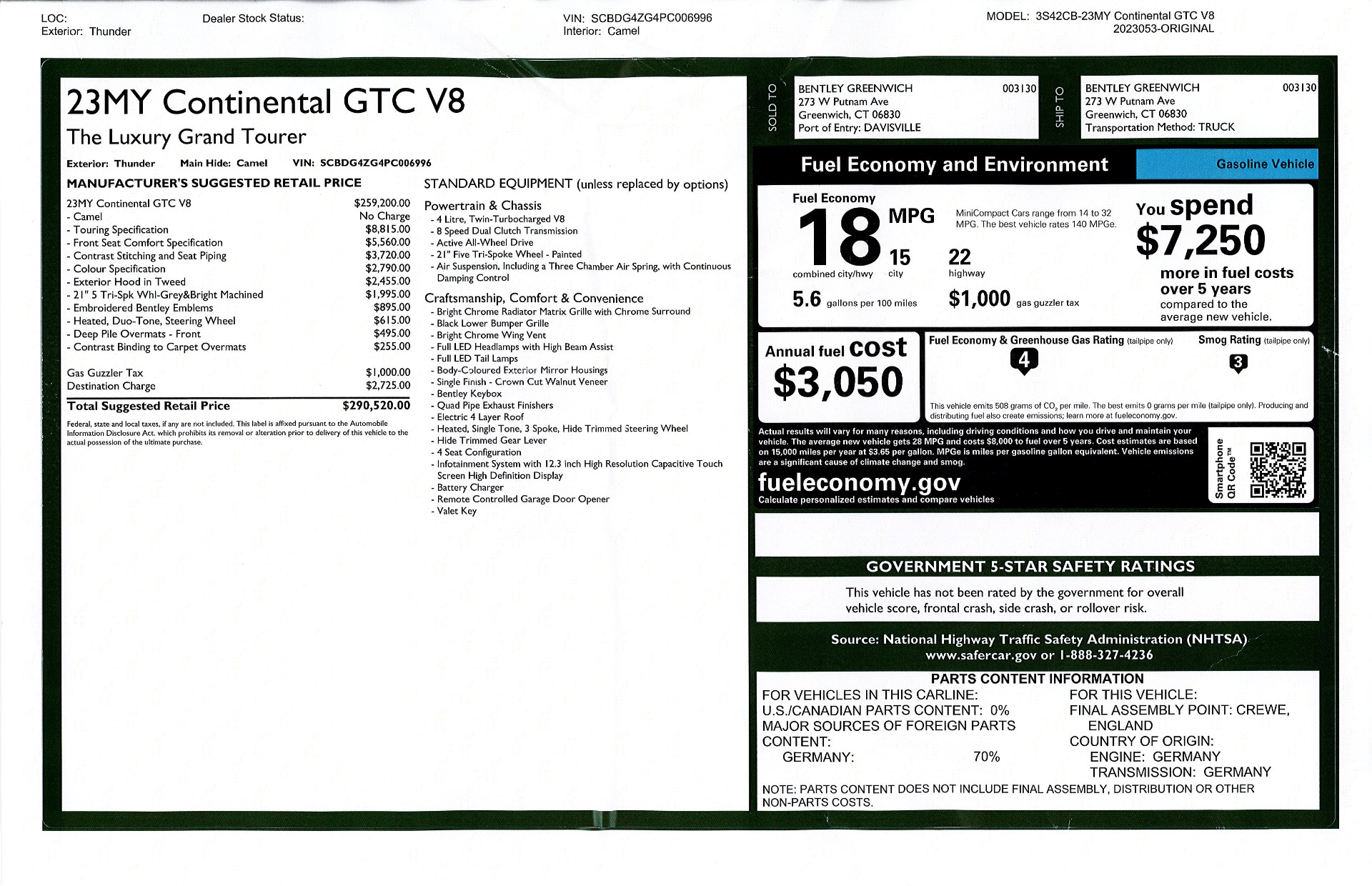 New 2023 Bentley Continental GTC V8 | St. Petersburg, FL