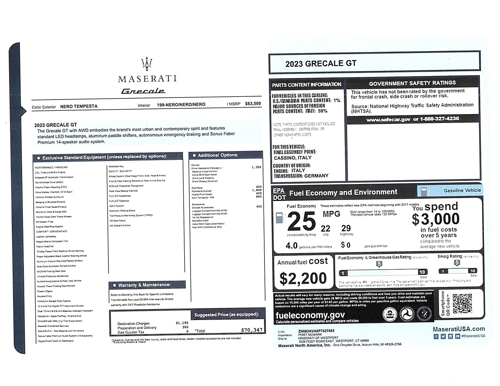 New 2023 Maserati Grecale GT | St. Petersburg, FL