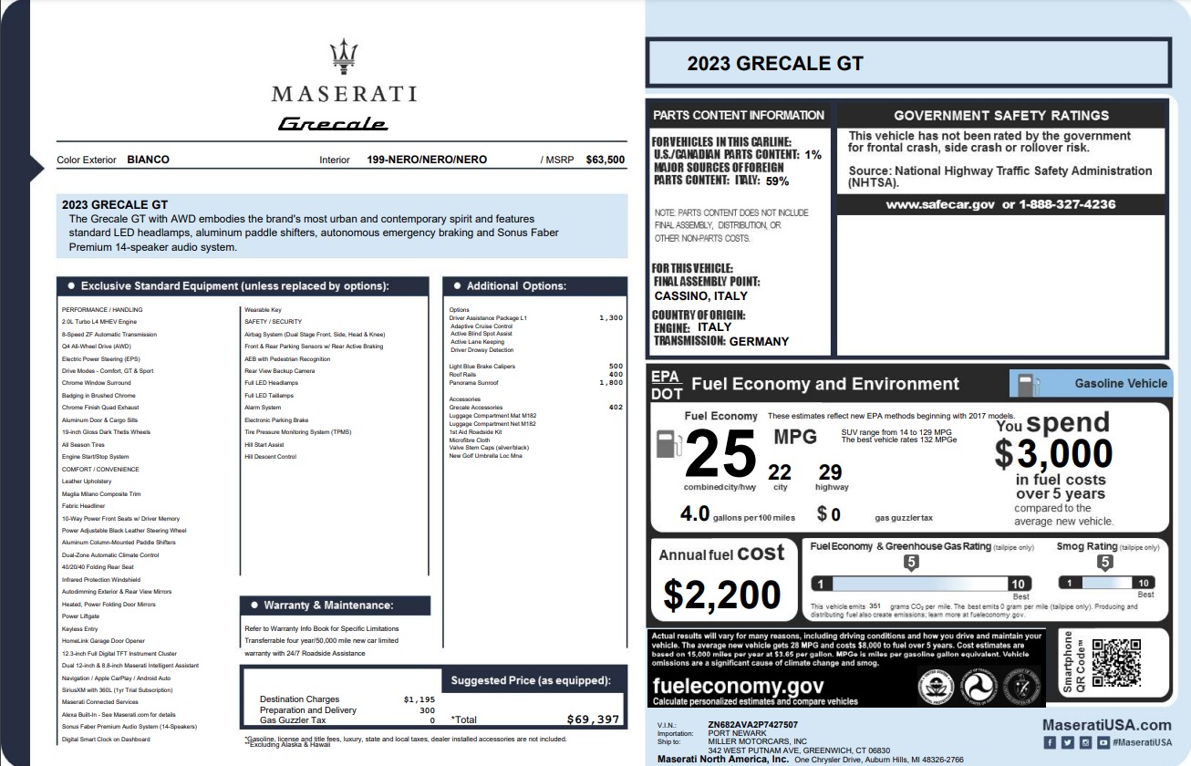 New 2023 Maserati Grecale GT | St. Petersburg, FL