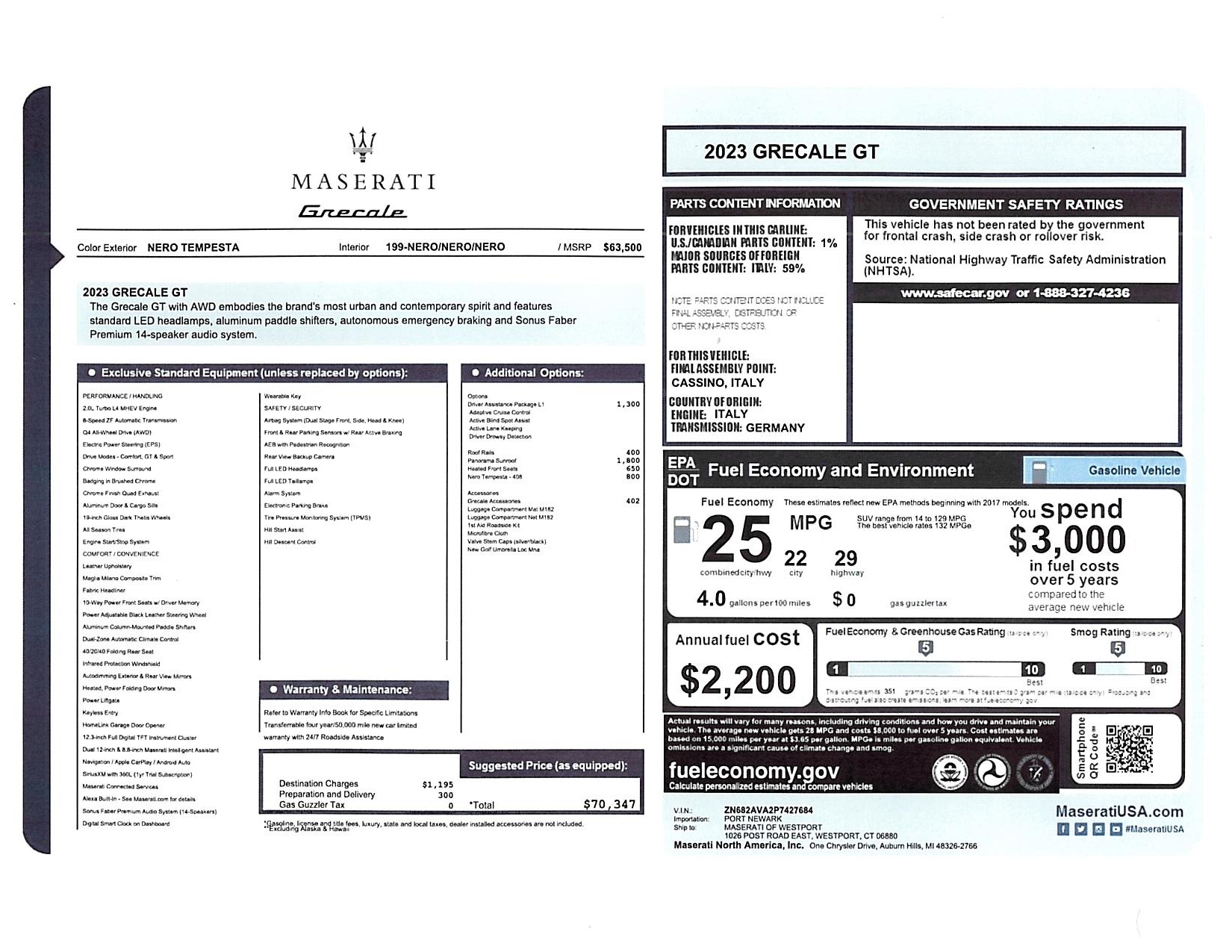 New 2023 Maserati Grecale GT | St. Petersburg, FL