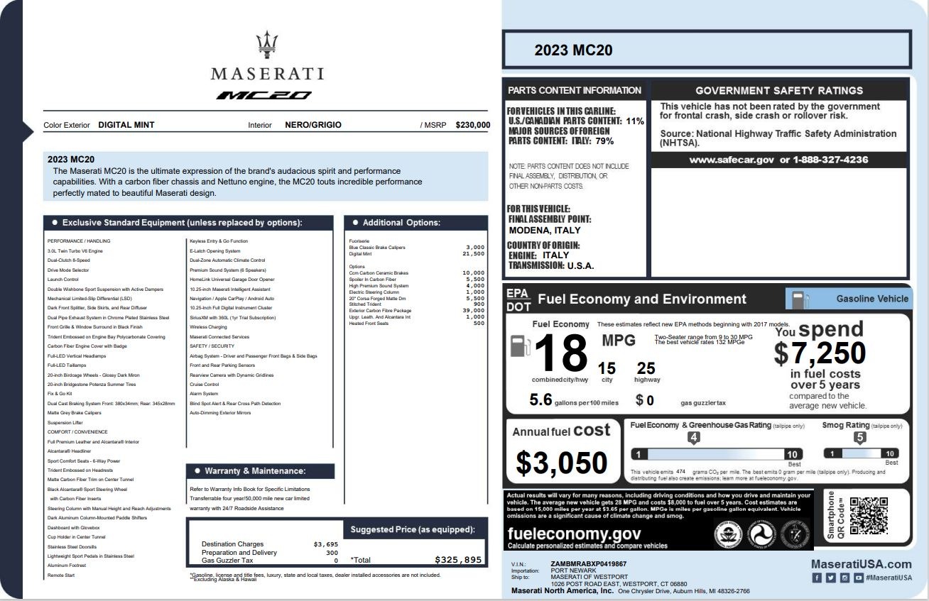 New 2023 Maserati MC20 | St. Petersburg, FL