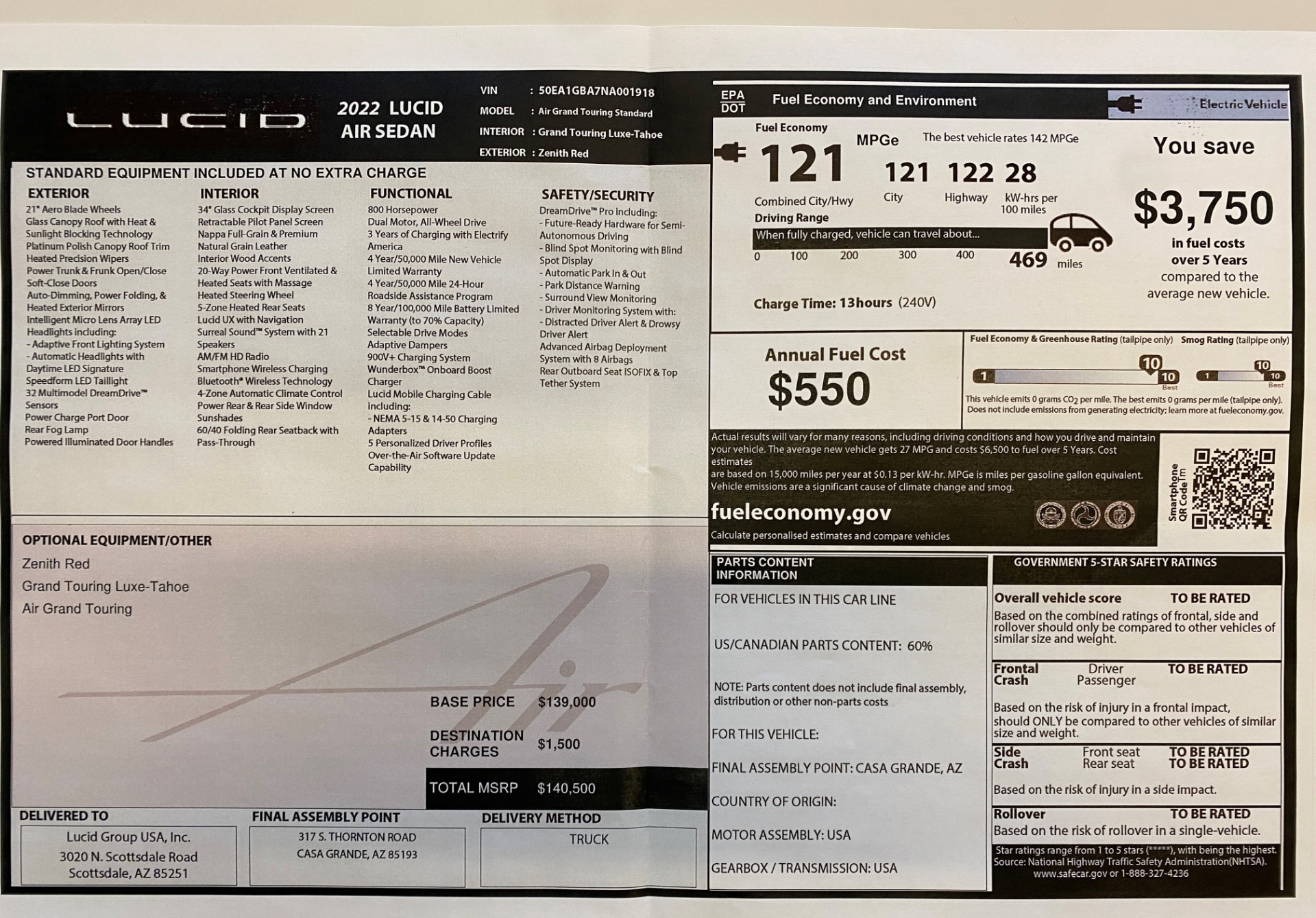Used 2022 Lucid Air Grand Touring | St. Petersburg, FL