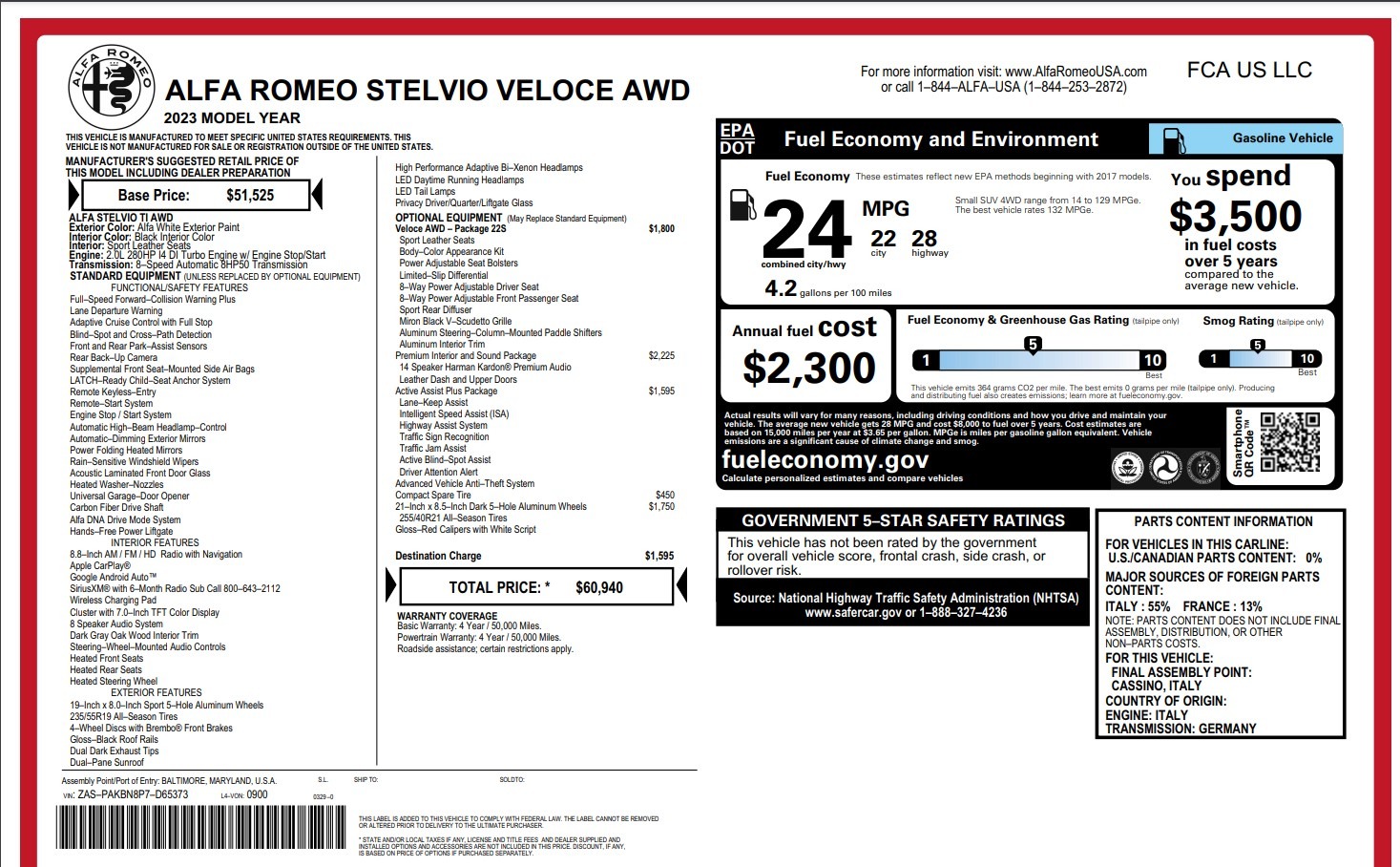 New 2023 Alfa Romeo Stelvio Veloce | St. Petersburg, FL