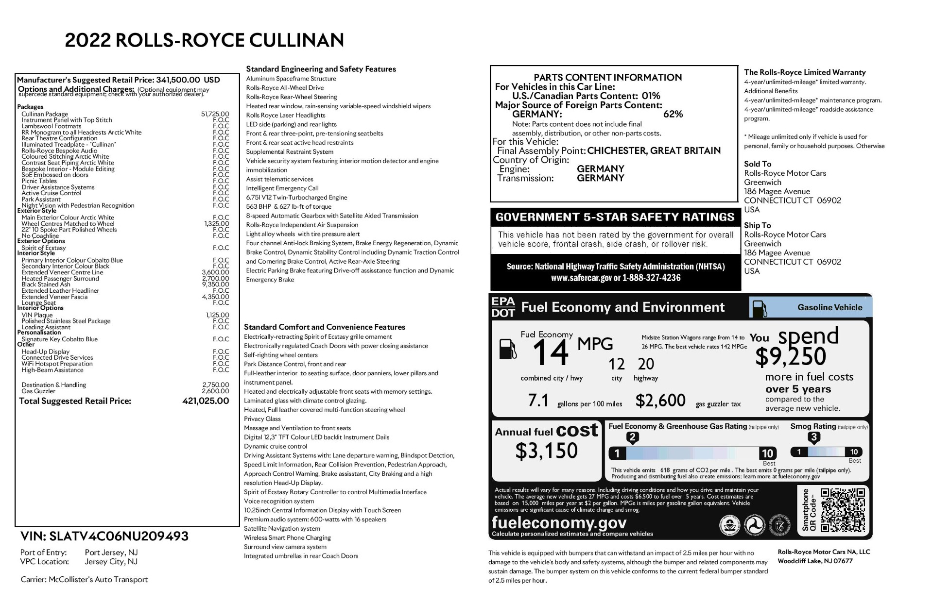 Used 2022 Rolls-Royce Cullinan | St. Petersburg, FL