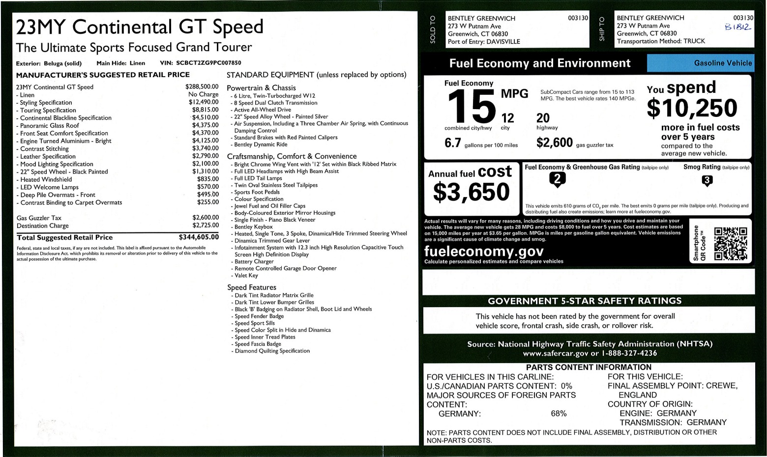 New 2023 Bentley Continental GT Speed | St. Petersburg, FL