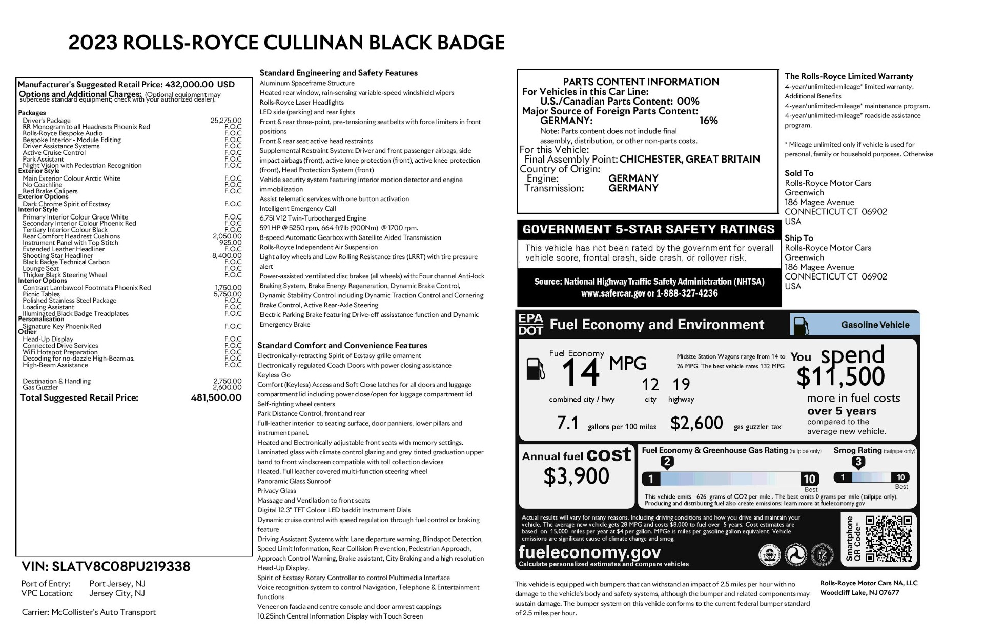 New 2023 Rolls-Royce Black Badge Cullinan | St. Petersburg, FL