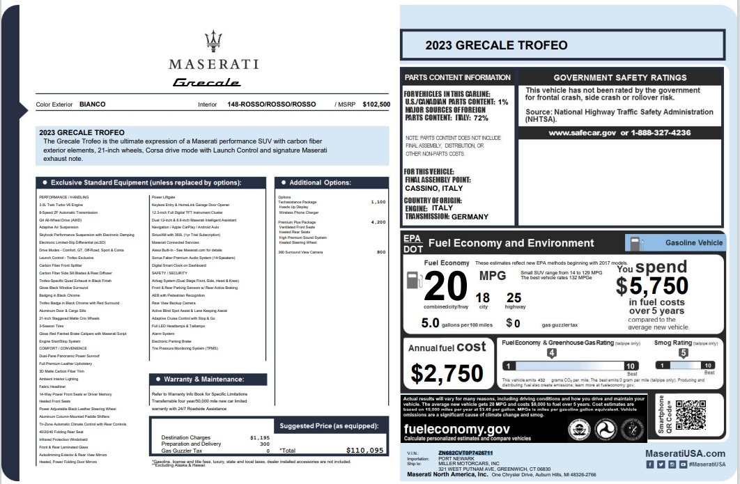 New 2023 Maserati Grecale Trofeo | St. Petersburg, FL