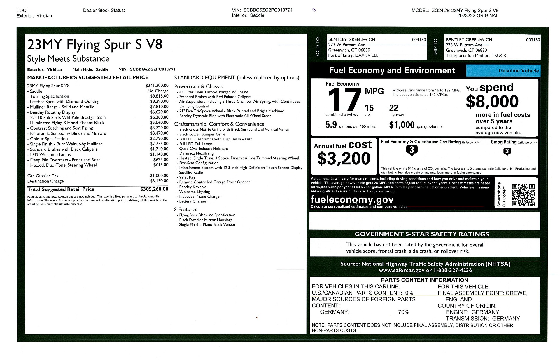 New 2023 Bentley Flying Spur S V8 | St. Petersburg, FL