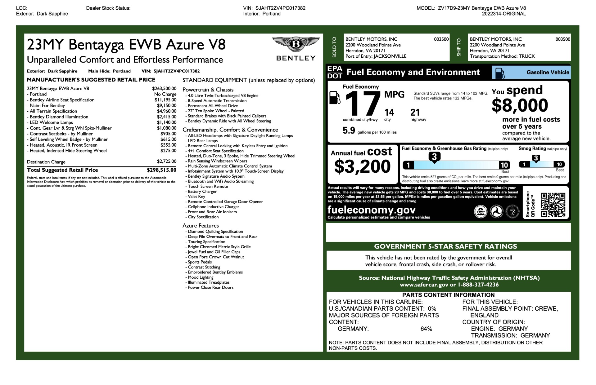 Used 2023 Bentley Bentayga EWB Azure V8 | St. Petersburg, FL