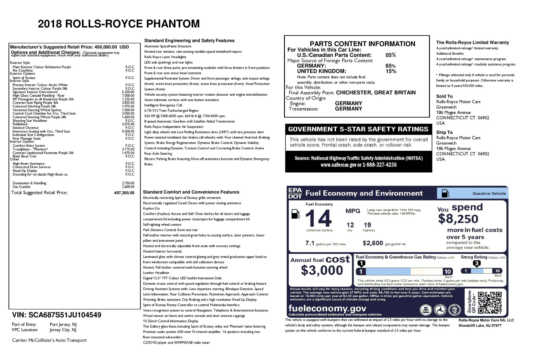 Used 2018 Rolls-Royce Phantom | St. Petersburg, FL