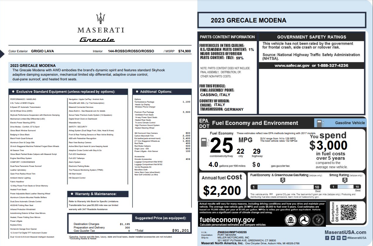 New 2023 Maserati Grecale Modena | St. Petersburg, FL