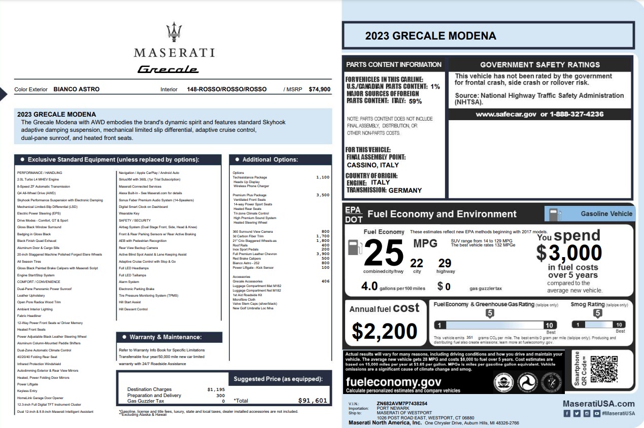 New 2023 Maserati Grecale Modena | St. Petersburg, FL
