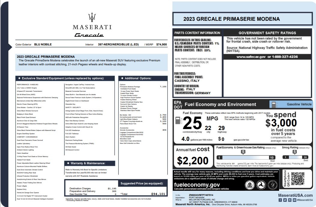 New 2023 Maserati Grecale Modena | St. Petersburg, FL