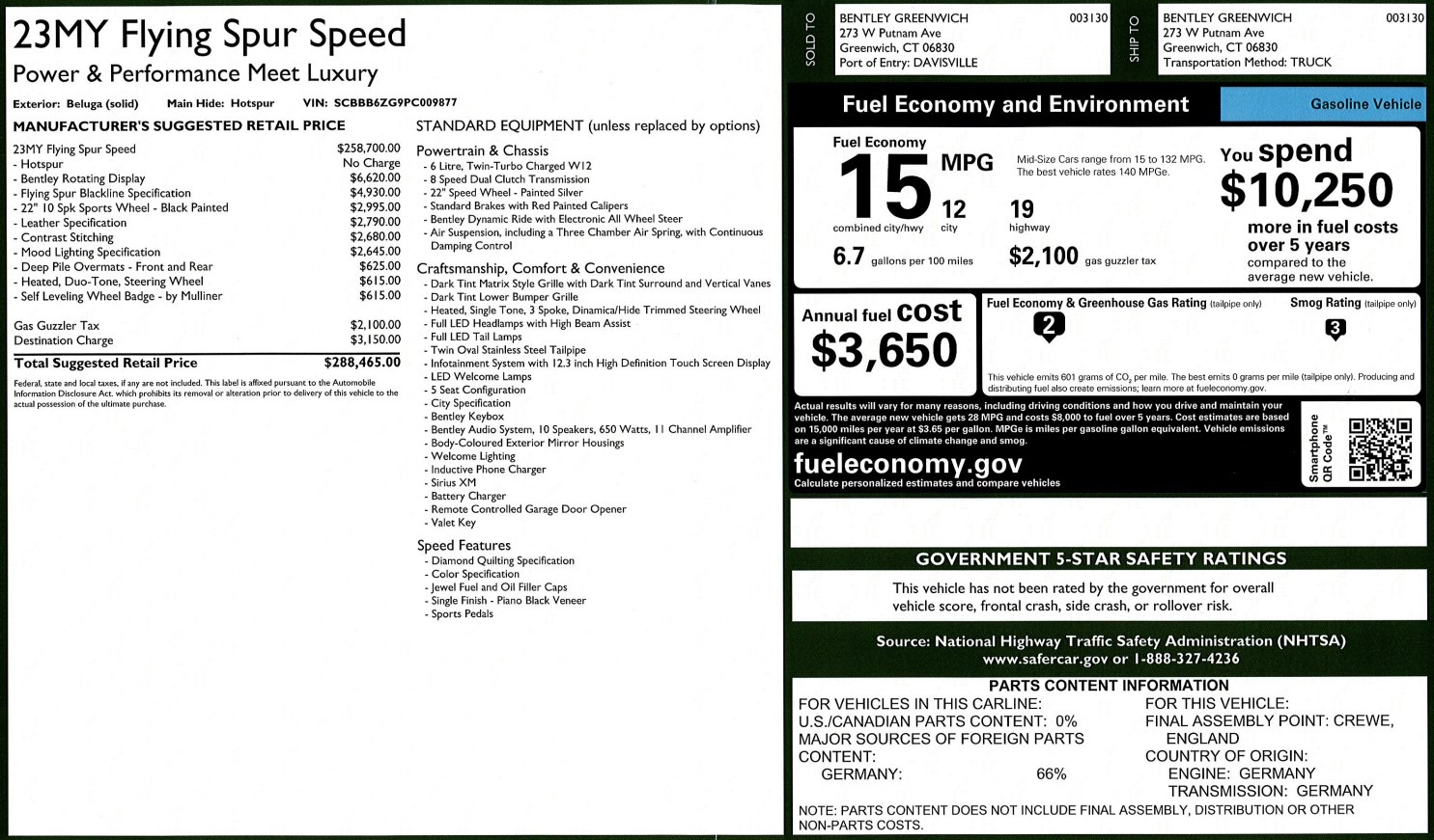 New 2023 Bentley Flying Spur Speed | St. Petersburg, FL