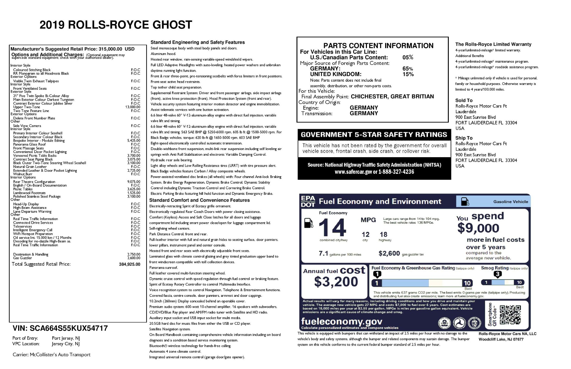 Used 2019 Rolls-Royce Ghost | St. Petersburg, FL