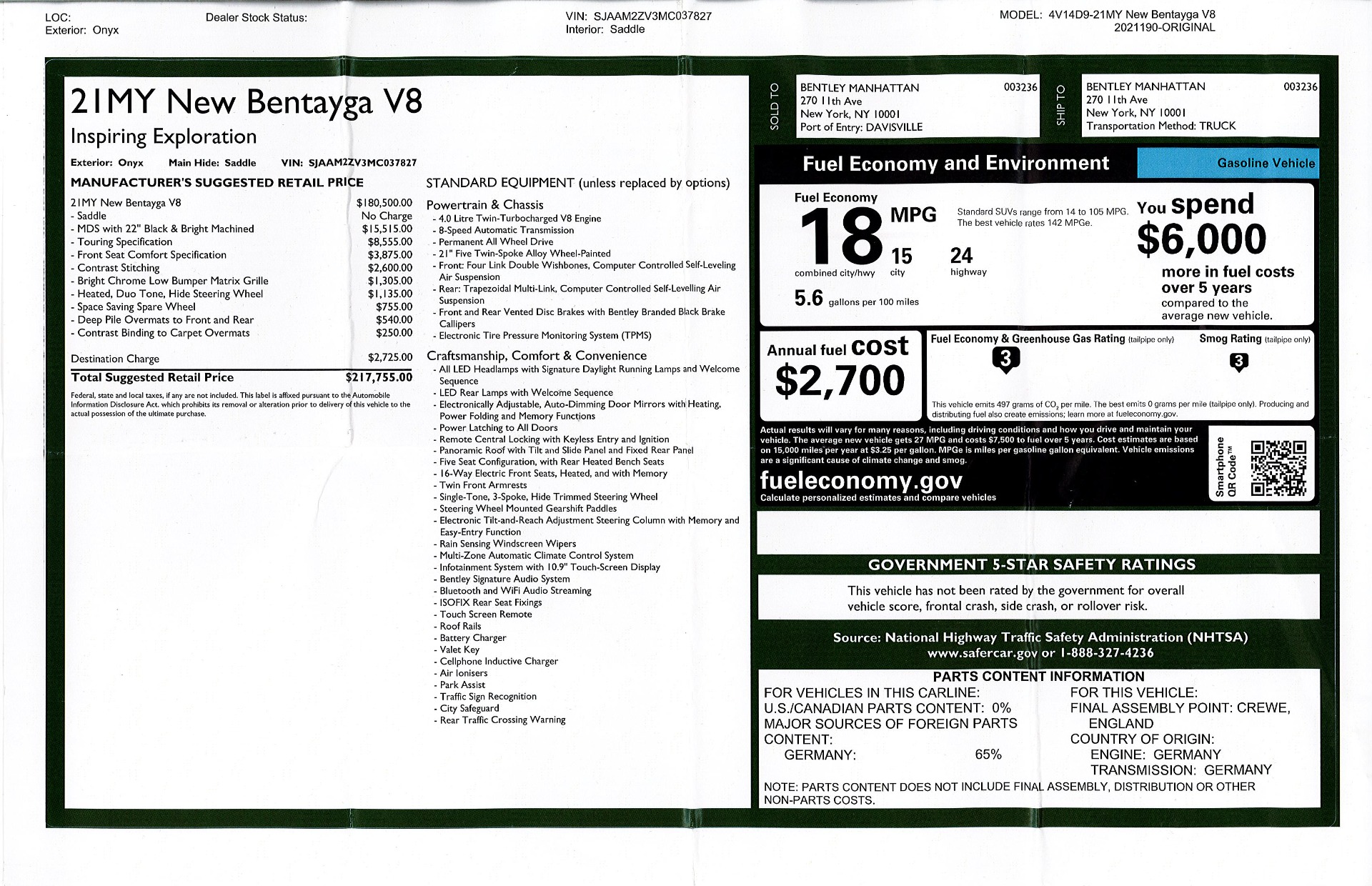 Used 2021 Bentley Bentayga V8 | St. Petersburg, FL