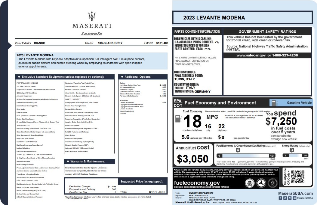 New 2023 Maserati Levante Modena | St. Petersburg, FL