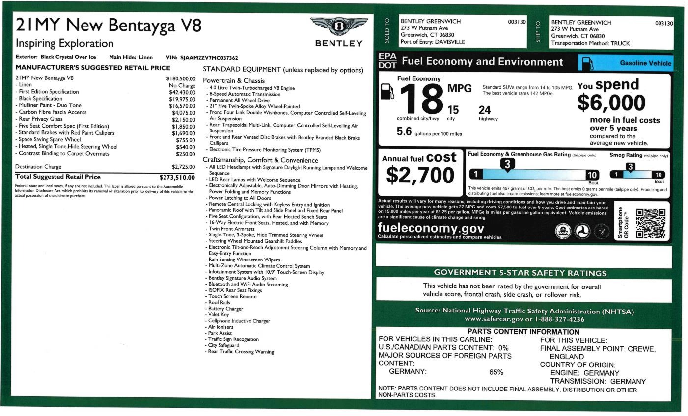 New 2021 Bentley Bentayga V8 First Edition For Sale () | Miller