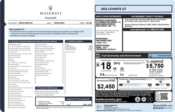 2022 Maserati Levante